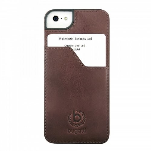 Bugatti skóra ClipOnCover Premium Case do Apple iPhone 5 brązowy 4042632081756