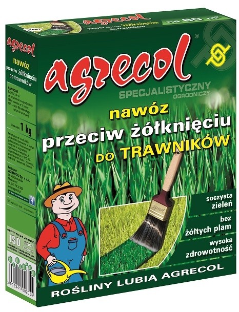 Agrecol nawóz trawniki zapobiegający żółknięciu 1000g