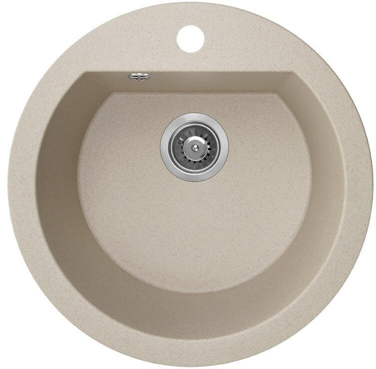 Laveo Zlewozmywak granitowy beżowy 1-komorowy DAFNE śr.510mm SBD_480T -