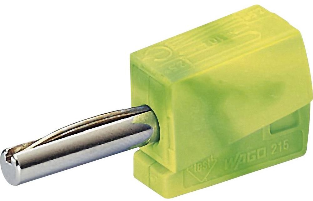WAGO Wtyk bananowy z uchwytem sprężynowym Wago 215-811 O 4 mm 20 A zielonożółty 215-911