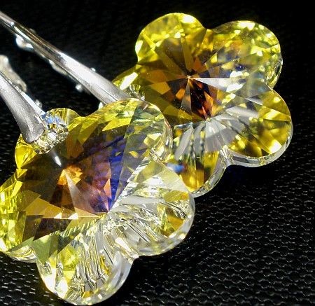 Arande Swarovski Komplet Flower Ab Srebro Certyfikat 2108304284