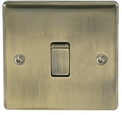 BG Electrical BG elektryczne 1 Gang 2-drożny perła metalowa Niklowo włącznik światła nab12