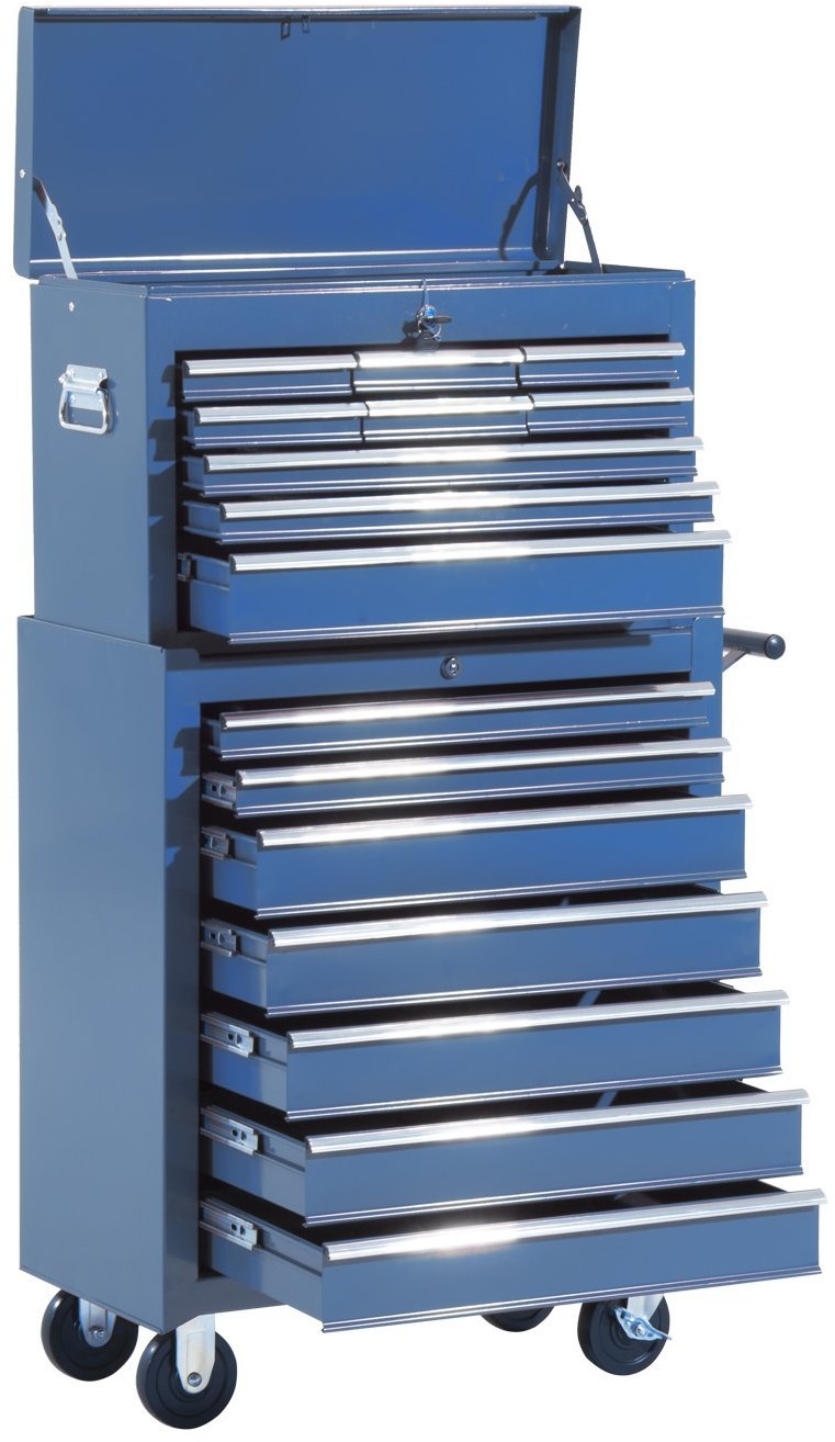 Homcom SZAFKA NARZĘDZIOWA WÓZEK 16 SZUFLAD niebieska