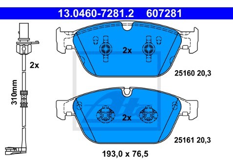 ATE Klocki hamulcowe ATE 13.0460-7281.2