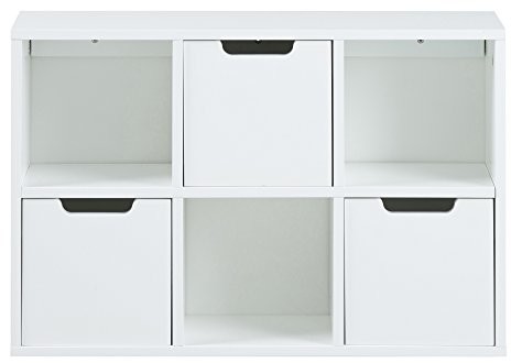 AC Design Furniture 60597 regał mariela, szuflada 6 kieszenie, 3 sztuka, drewno, 58 x 39 x 18 cm, biały 60597