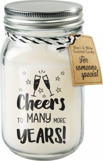 NoName świeca zapachowa Cheers 13,5 cm wosk/szkło biała twm_834235