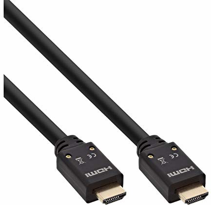InLine 17510B HDMI kabel aktywny, HDMI High Speed z Ethernetem, 4K2K, wtyczka/wtyczka, czarny/złoty, 10 m 17510B