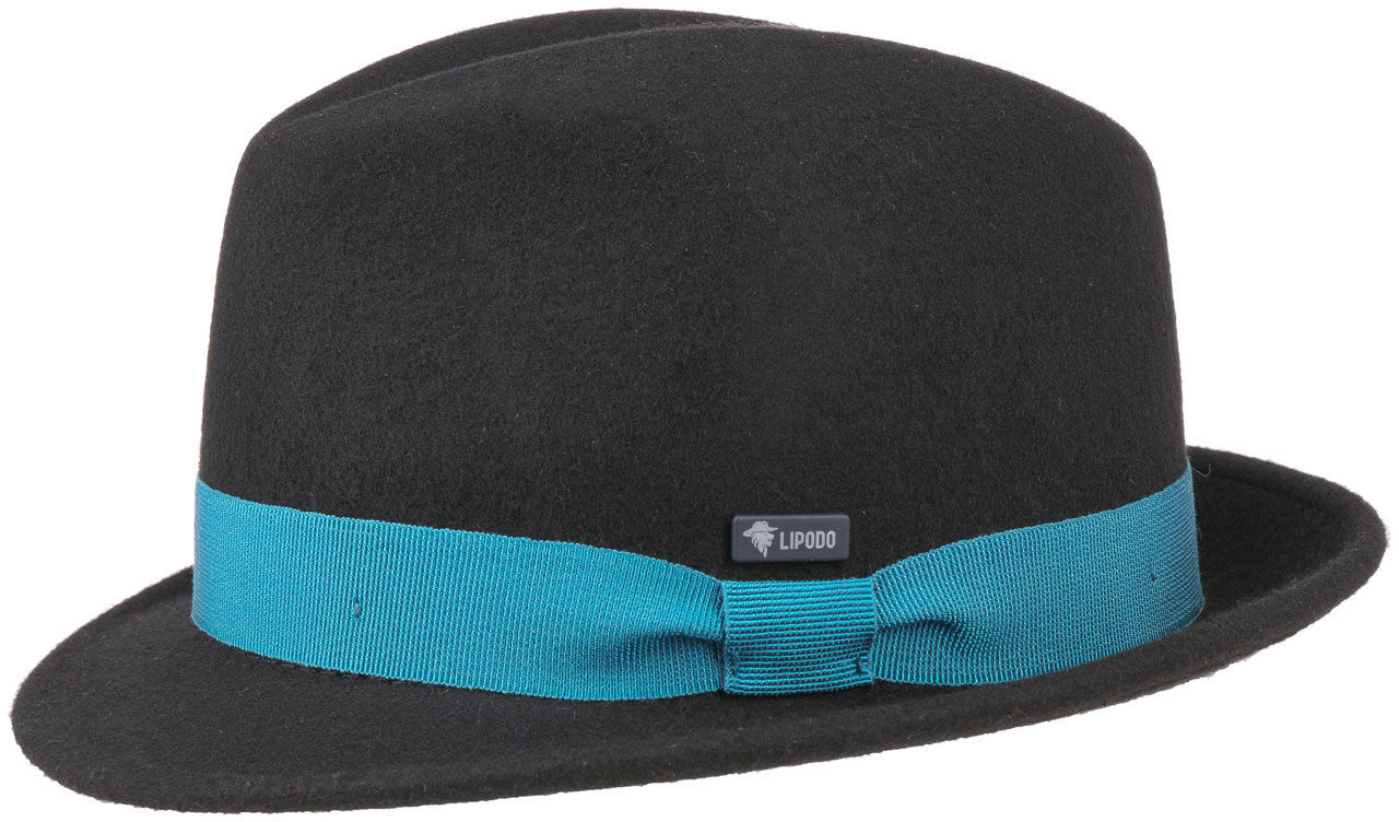 Kapelusz Dziecięcy Filc Wełniany Trilby by Lipodo, czarny, One Size