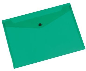 Q-Connect Teczka kopertowa zatrzask PP A4 172mikr. transparentna zielona KF03597