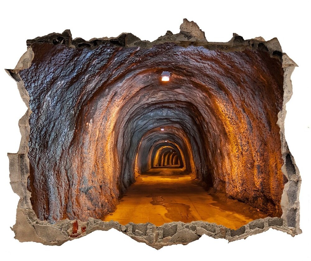 Wallmuralia.pl Fototapeta dziura na ścianę 3d Podziemny tunel
