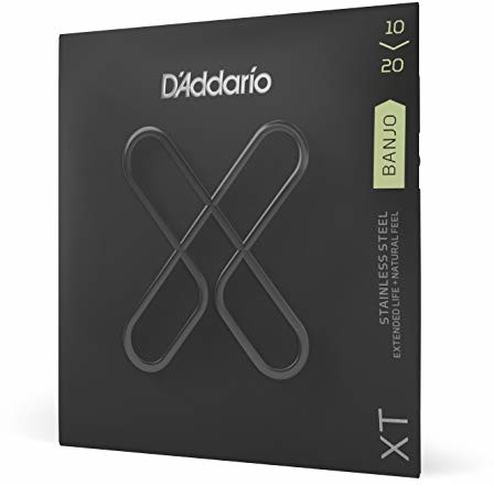 D'Addario D'Addario XTJ1020, XT Banjo Struny gitarowe ze stali nierdzewnej, niestandardowe średnie światło, 10-20 XTJ1020