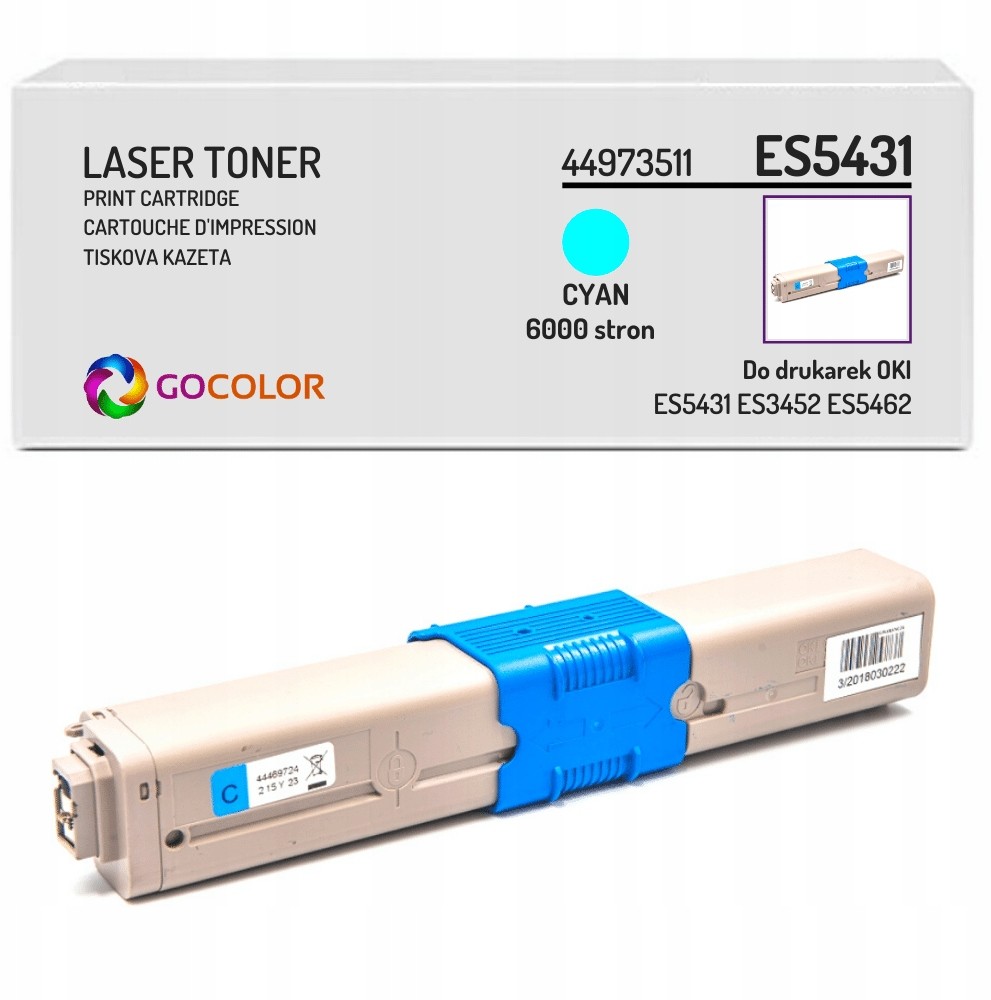 Toner zamienny z Oki ES5462 44973511 Cyan