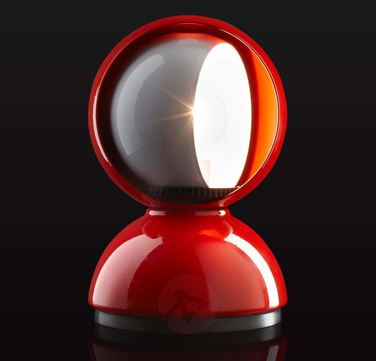 Czerwona designerska lampa stołowa Eclisse