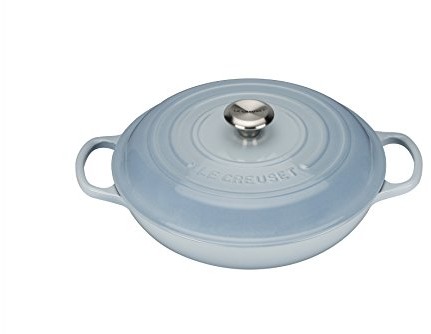 Le Creuset 21180304202430 Signature Gourmet wybrzeże profesjonalny garnek 30 cm, niebieski 21180304202430