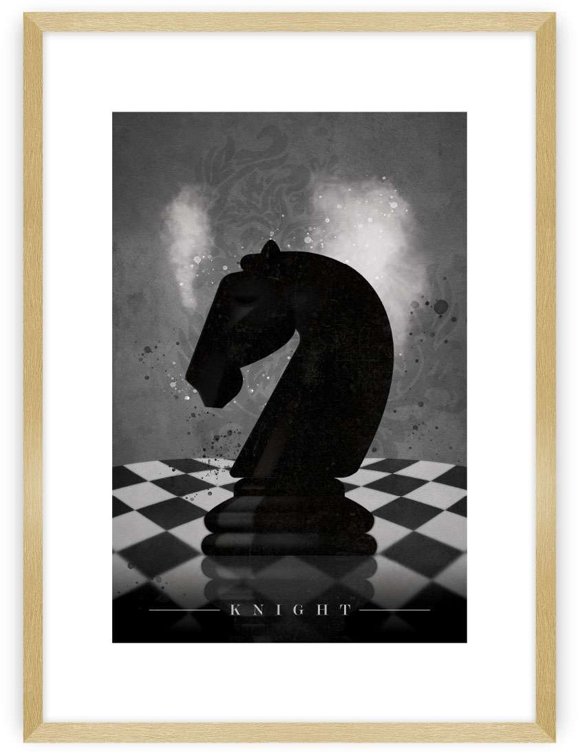 Dekoria Plakat Chess III 21 x 30 cm Ramka Złota 218A-000-58
