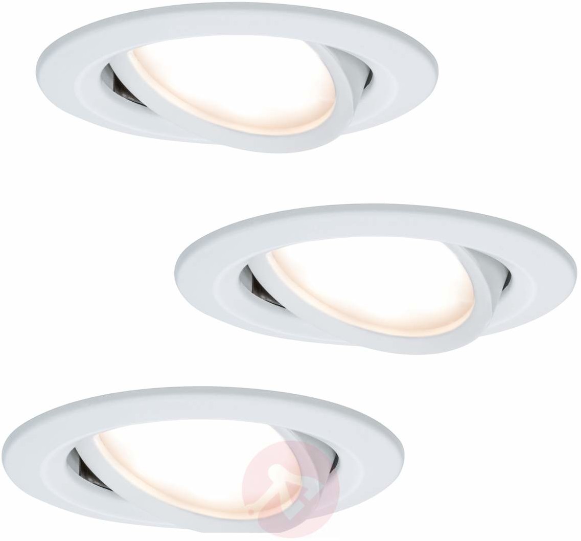 3 oprawy wpuszczane LED Coin Slim, biała, IP2