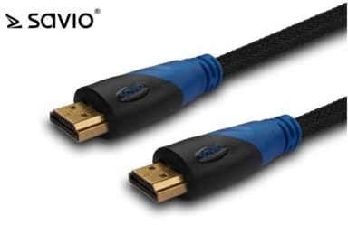 ELMAK SAVIO CL-49 Kabel HDMI oplot nylon złoty v1.4 3D, 4Kx2K, 5m AKELMVHSAVCL49A [2042472]
