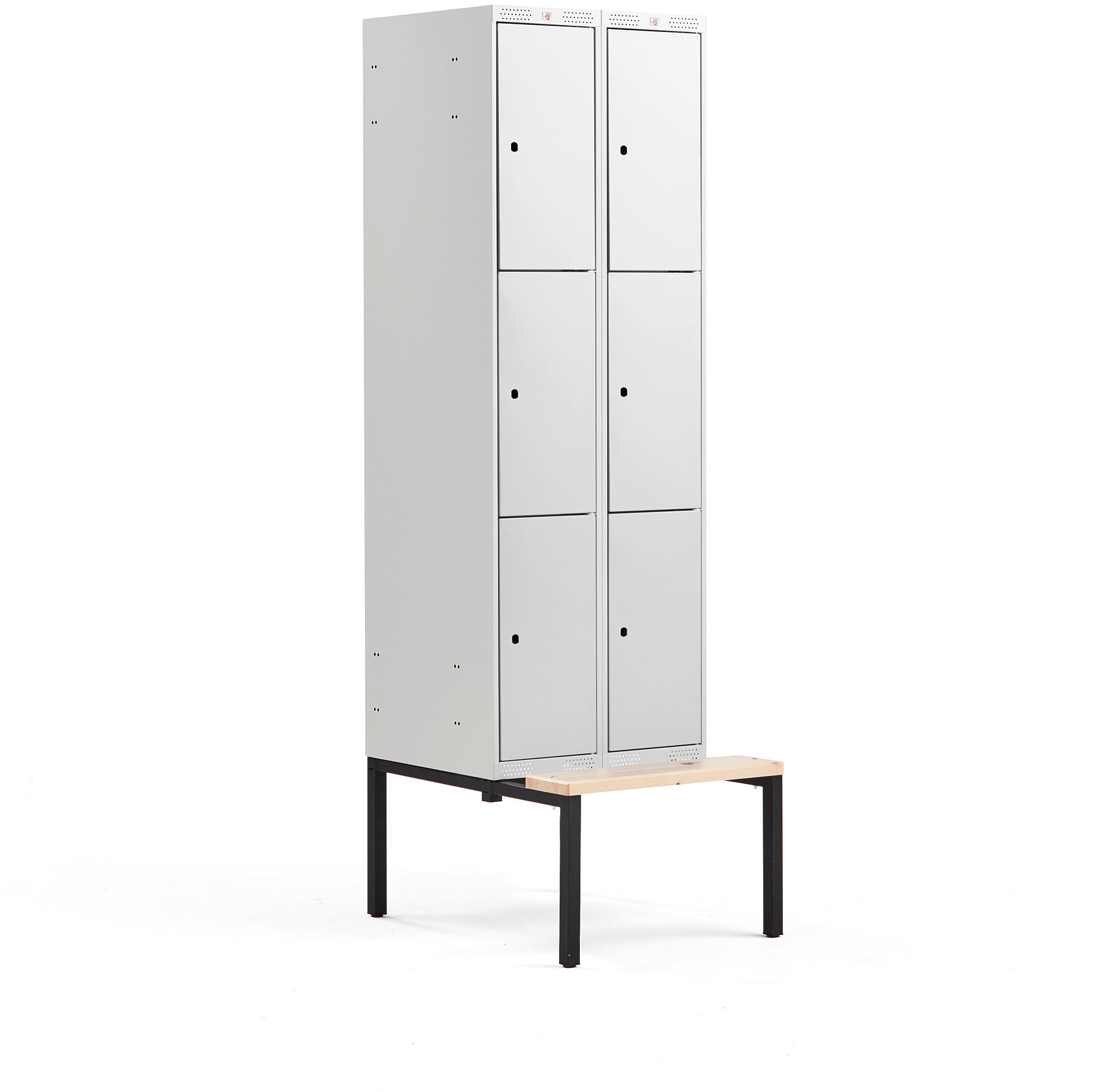 AJ Produkty Szafa osobista, 3 schowki w pionie, z ławeczką
