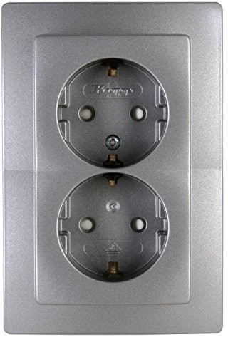 Kopp Gniazdo 2-drożny kisi, 1 sztuki, Platyna, 920943085 Wenecja