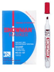 Marker permanentny ze ściętą końcówką Snowman czerwony