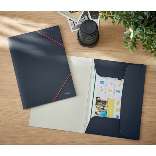 Leitz Teczka kartonowa z gumką narożną A4 COSY SOFT TOUCH szara aksamitna /30020089/ ES1493-5