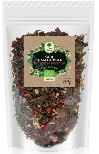 Dary Natury sól himalajska DO MIĘS I SOSÓW z eko ziołami uzupełniacz do młynka 250 g