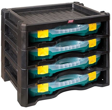 Tayg Organizer w zestawie 4 pudełek na drobne elementy różne części sukna, sortowanie Box lampa Assortment Box (duży)