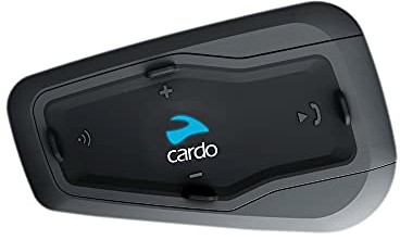 Cardo Freecom 1+ Motocyklowy 2-kierunkowy system komunikacji Bluetooth Zestaw słuchawkowy z HD Audio Kierowca do pasażera (czarny, pojedynczy zestaw) FRC1P001