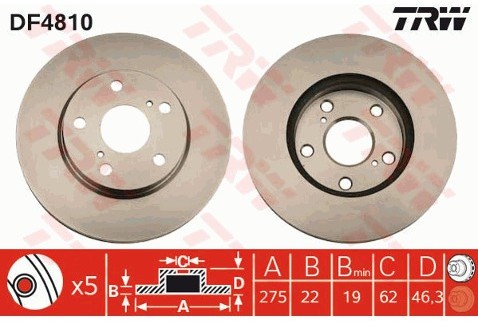 TRW Tarcza hamulcowa DF4810
