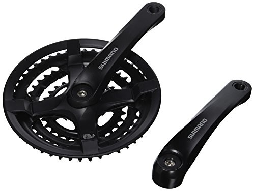 Shimano Tourney 6550 aluminiowa korba rowerowa, 170 mm, ilość zębów: 48 / 38 / 28, z osłoną na łańcuch, kolor czarno-srebrny 2077703