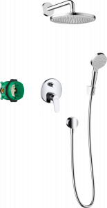 Hansgrohe 27958000 Crometta S System prysznicowy 240 1jet z jednouchwytową baterią chrom