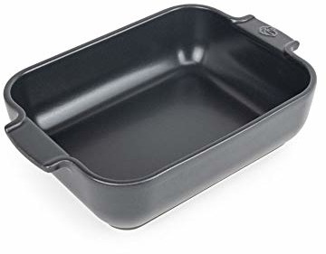 Peugeot Appolia prostokątna forma do zapiekania z uchwytami, ceramika, łupek / szary, 6,2 x 25 x 16,8 cm, pojemność: ok. 1 l, 60107