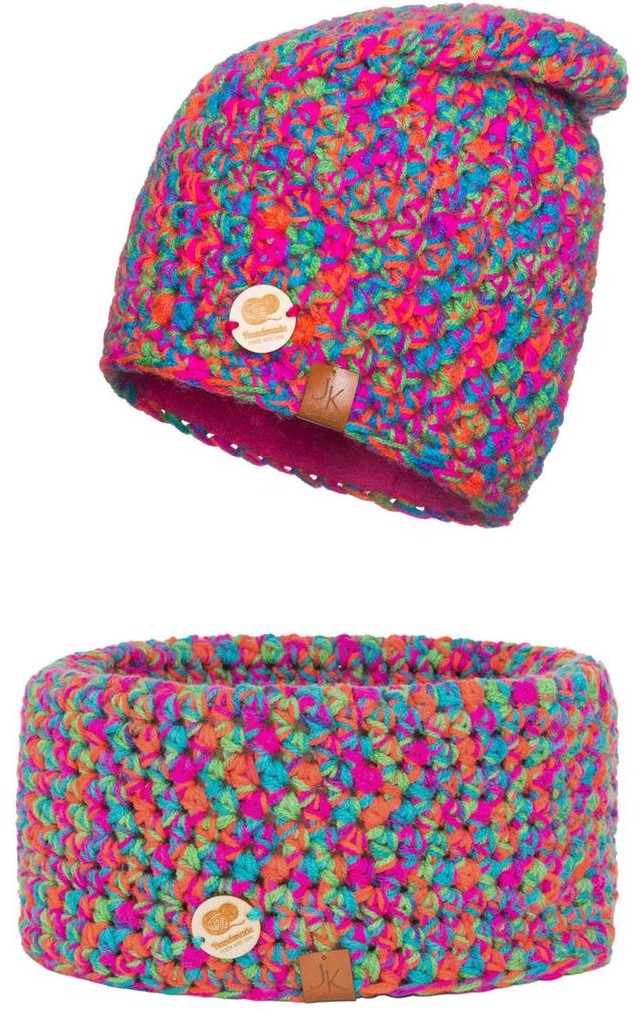 Komplet zimowy czapka + komin Handmade