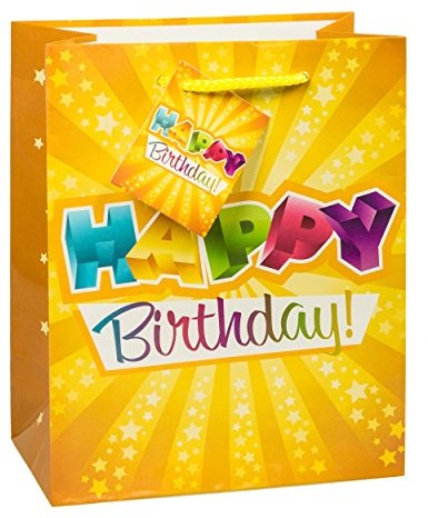 TSI 84014  1 woreczek upominkowy Happy Birthday, opakowanie potrójne, rozmiar: w części środkowej (23 x 18 x 10 cm) 84014-1-A