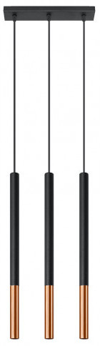 Czarno miedziana lampa wisząca potrójna EX720 B4-W46