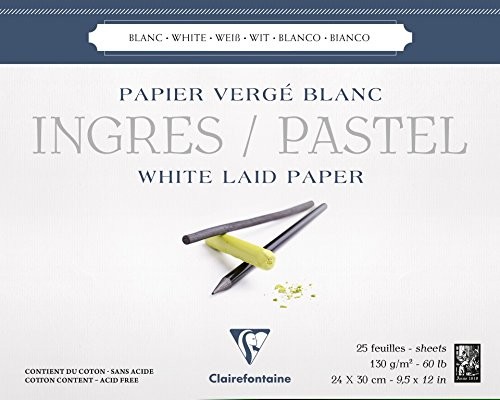 Clairefontaine Bloc Ingres-Pastel colle EN Tete 24 X 30 130 G 25 °F 96482C