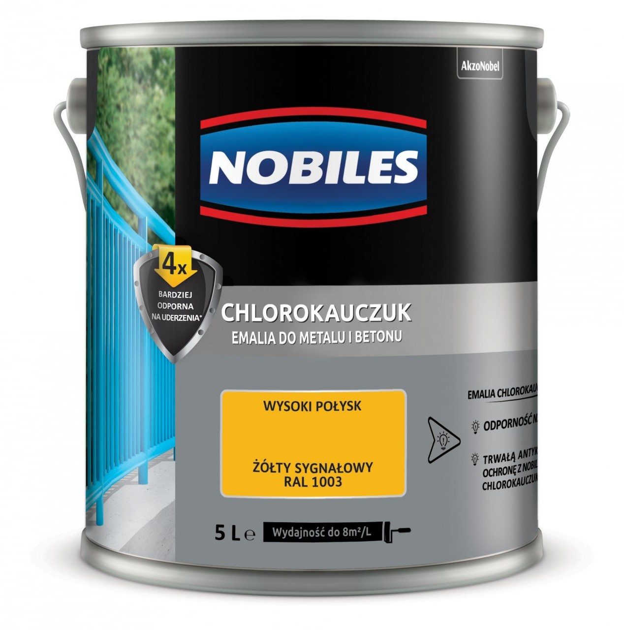 Akzo Nobel Farba do betonu i metalu chlorokauczuk ral 1003 5L NOBILES 428052