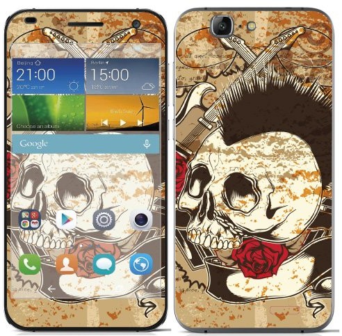 Royal Sticker Royal Wandtattoo RS. 126109 samoprzylepna do Huawei Ascend G7 z motywem Gun Guitar and Roses Skull RS.126109