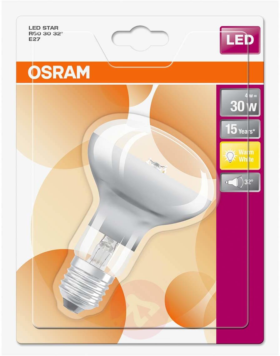 Osram Żarówka reflektorowa LED R80 E27 4W, 360 lumenów
