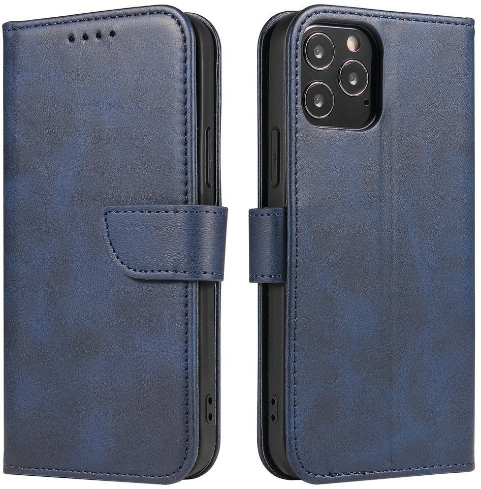 Hurtel Futerał etui portfel z klapką do iPhone 12 Pro / iPhone 12 niebieski