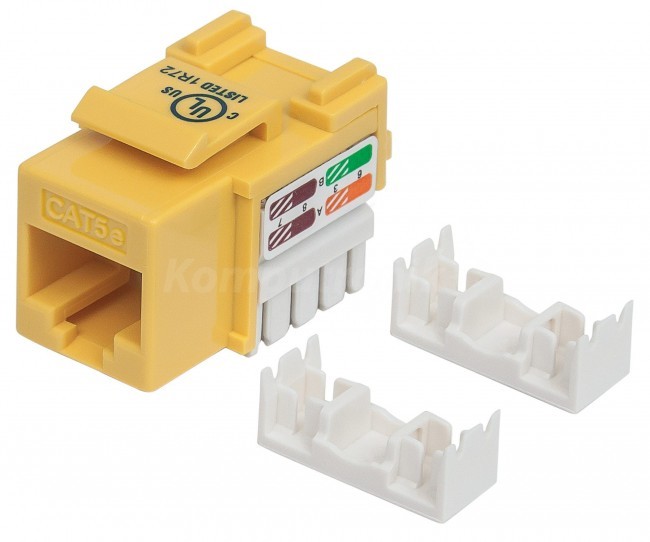 Intellinet 210133 Moduł Keystone RJ45 UTP Cat5e, Punch-Down, żółty 210133