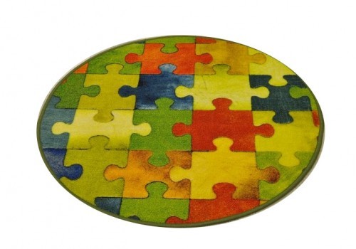 DYWAN KOŁO PUZLE KOLOROWE 80x80cm EFEKT 3D 94B6-83342
