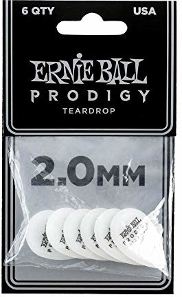 Ernie Ball 2,0 mm biała łezka cudowne kostki 6-pak P09336