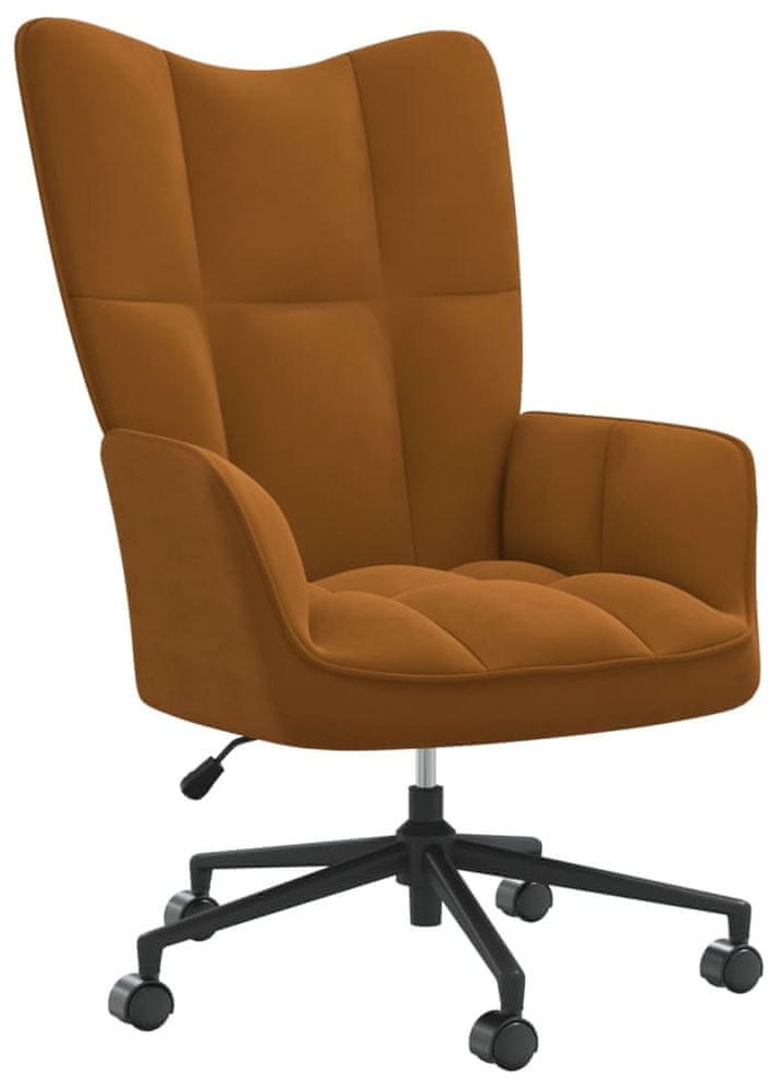 shumee Fotel brązowy obity aksamitem