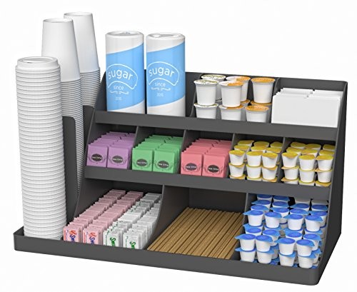 Mind Reader Vanguard 14 Compartment 3 Tier Large Commercial condiment organizer-Black by Mind Reader COMORG2-BLK