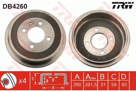 TRW Bęben hamulcowy DB4260
