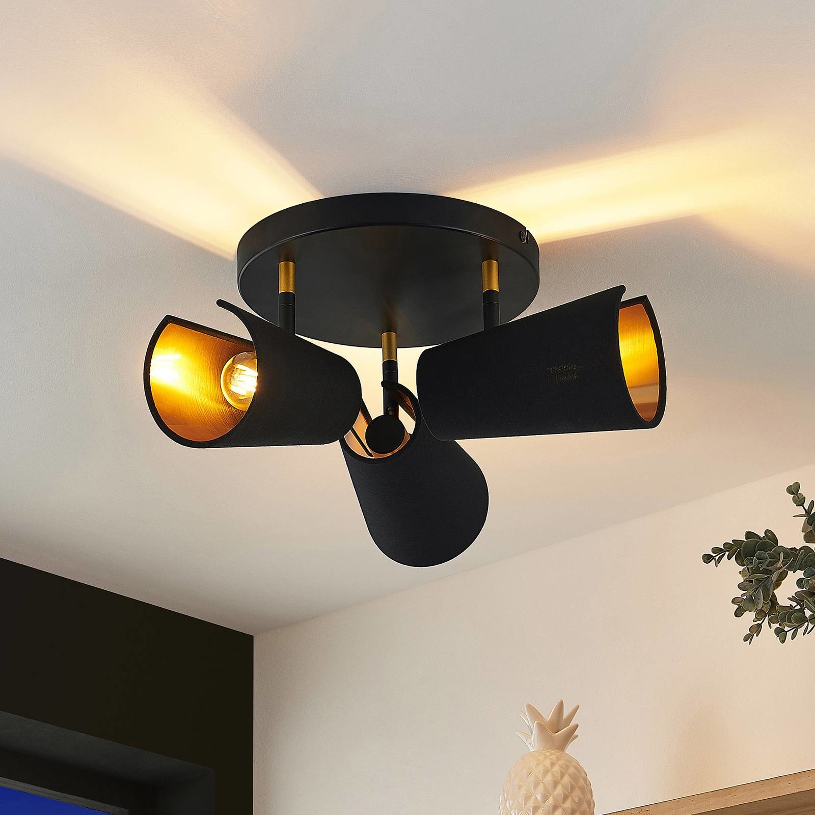 Lindby Zylindro lampa sufitowa okrągła, 3-punktowa