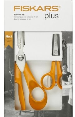 Fiskars nożyczki nożyczki uniwersalne nożyczki zestaw z zamkiem (21 cm) i Kids 'knitting/sewing/textile craft/rękodzieło (13 cm) F051859893