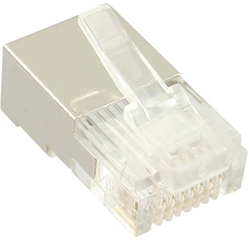 InLine opakowanie sztuk modular Stecker 8p4 °C RJ45 do zaciskania na okrągły kabel ekranowany, 73098s 73098S