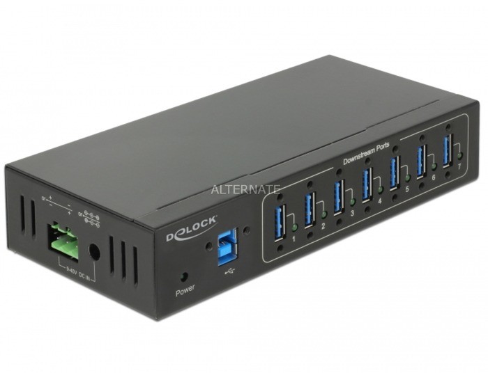 Delock 63311 huby i koncentratory USB 3.0 (3.1 Gen 1) Type-B 5000 Mbit/s Czarny, Hub USB